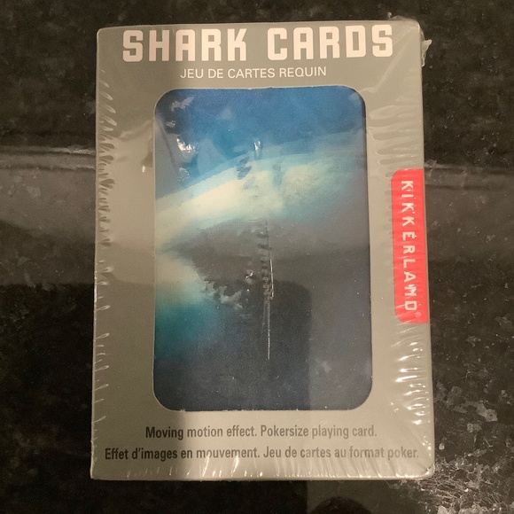 Kikkerland Lenticular 3D Shark Poker Size Playing Cards Motion Effect Sealed - Picture 2 of 6
